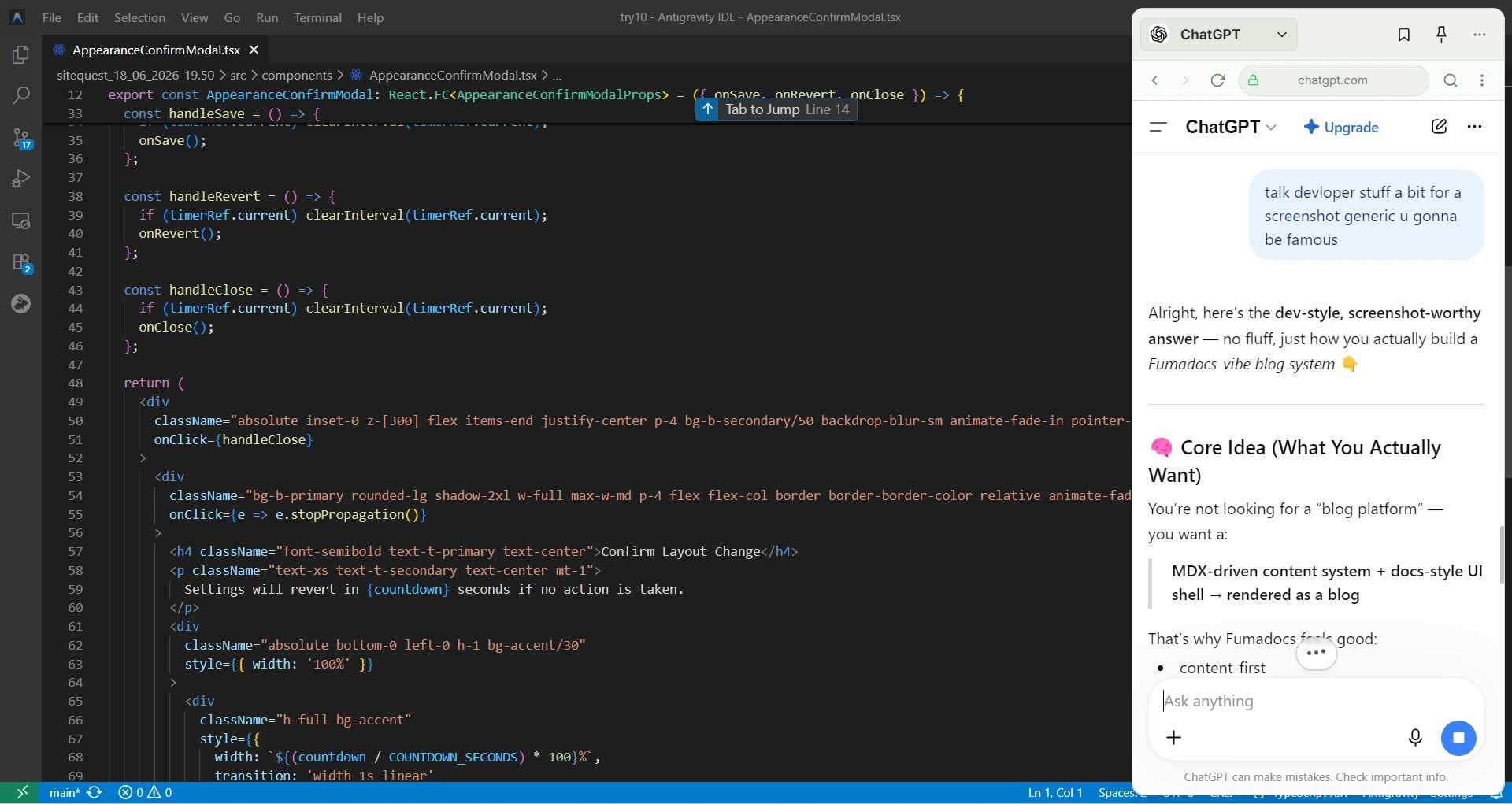 SiteQuest sidebar overlay